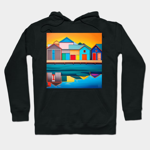 Boat Sheds Painting Hoodie by ArtShare